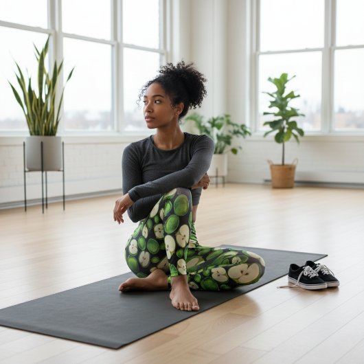 Leggings Légendes d'impression Apple vertes