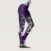Leggings Légendes d'impression de fleurs mauves Conception  (Droite)