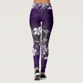 Leggings Légendes d'impression de fleurs mauves Conception  (Dos)