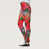 Leggings Légendes d'impression de fleurs pour femmes (Gauche)