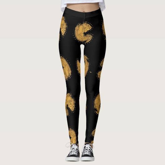 Leggings Légendes d'impression dorées (Devant)