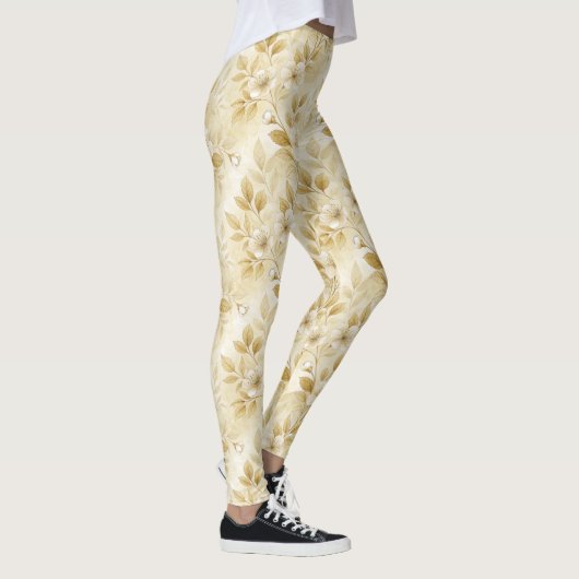 Leggings Légendes d'impression florale délicates (Droite)