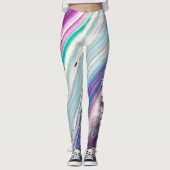 Leggings Légendes d'impression molle violet et rose (Devant)