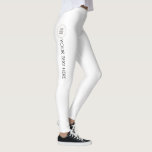Leggings Légendes élégantes Ajouter votre nom Texte Logo Mo<br><div class="desc">Ajoutez Votre Nom De Texte Logo Moderne Élégant Modèle Leggings Blancs.</div>
