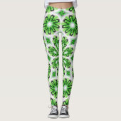 Leggings Légendes élégantes avec design vert blanc (Devant)