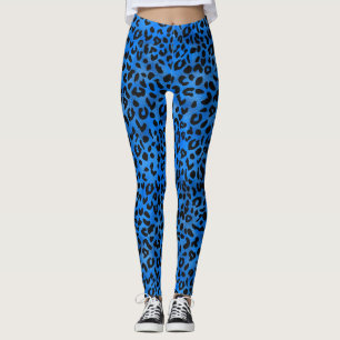 Leggings Légendes Empreintes de léopard Bleues/Or