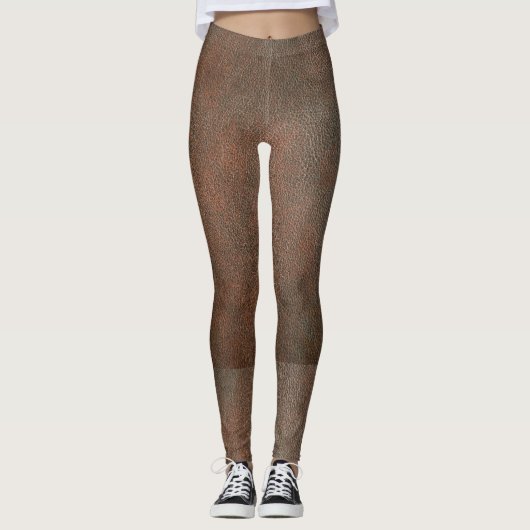 Leggings Légendes en cuir, marron. (Devant)