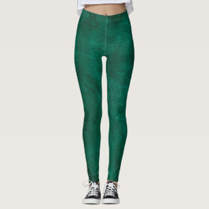 Leggings Légendes en cuir vert désossé