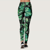 Leggings Légendes en feuilles de Monstère Tropicale Vertes  (Dos)