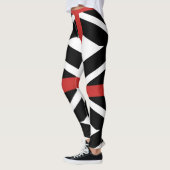 Leggings Légendes en noir, blanc et rouge. (Gauche)