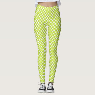 Leggings Légendes En vichy citron vert