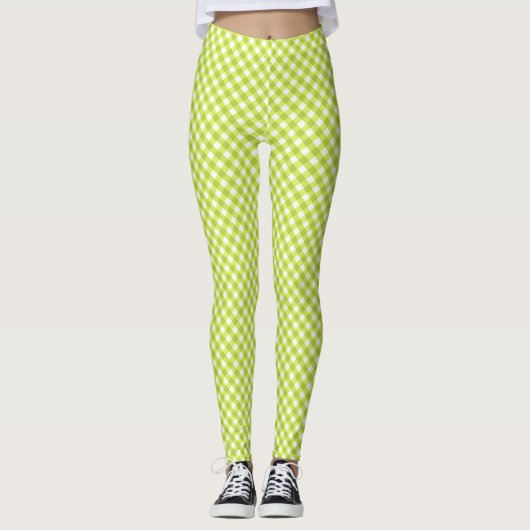 Leggings Légendes En vichy citron vert (Devant)