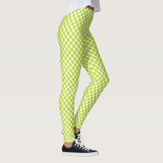 Leggings Légendes En vichy citron vert (Droite)