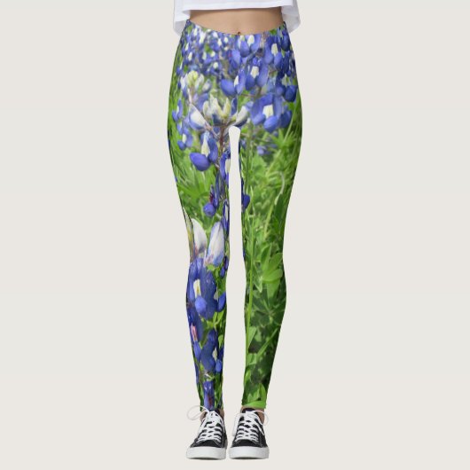 Leggings Légendes Fleurs sauvages de Bluebonnet Texas (Devant)