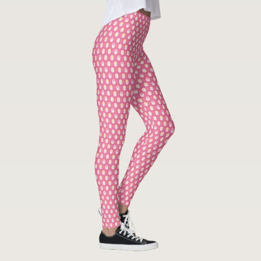 Leggings Légendes florales de fille rose mignonne (Droite)