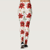 Leggings Légendes florales de fleurs rouges Poinsettia (Dos)