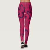Leggings Légendes florales roses, roses, bleues (Dos)