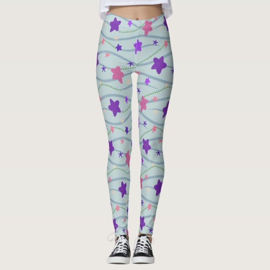 Leggings Légendes flottantes de poisson d'Amérique (Devant)