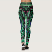 Leggings Légendes futuristes de Kaleidoscope Vert (Dos)