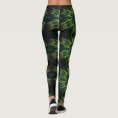 Leggings Légendes géométriques à contraste vert jaune (Dos)