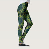 Leggings Légendes géométriques à contraste vert jaune (Droite)