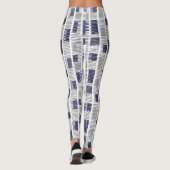 Leggings Légendes géométriques blanc gris bleu (Dos)