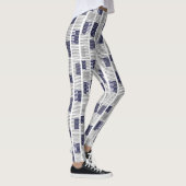 Leggings Légendes géométriques blanc gris bleu (Droite)
