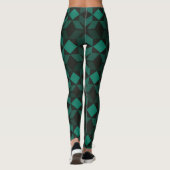 Leggings Légendes géométriques vertes pour femmes (Dos)
