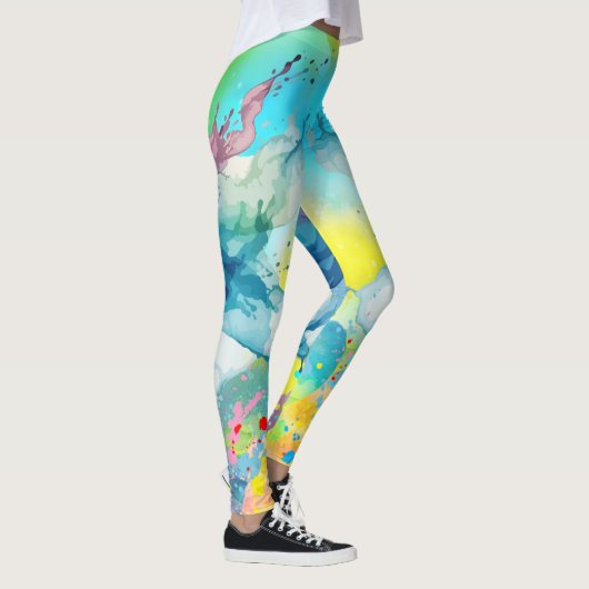 Leggings Légendes graphiques à éclaboussures colorées vives (Droite)