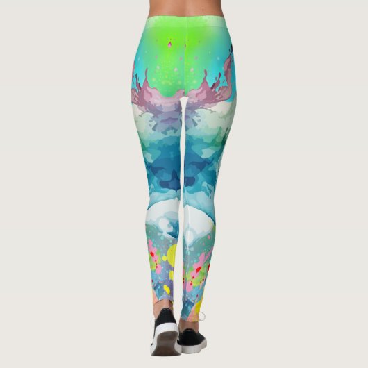 Leggings Légendes graphiques à éclaboussures colorées vives (Dos)