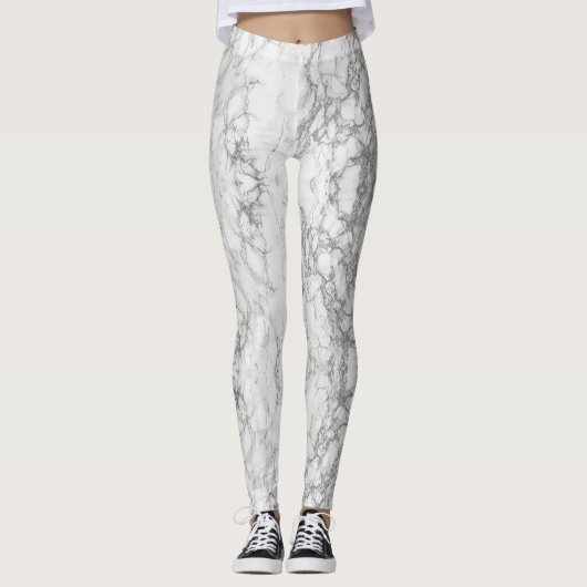 Leggings Légendes grises marbrées et blanches (Devant)