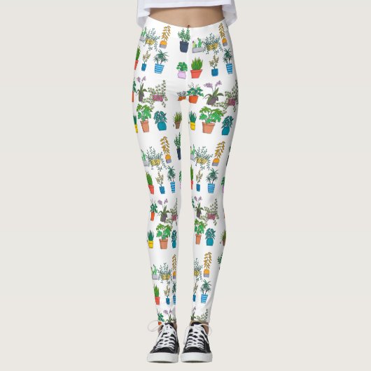 Leggings Légendes imprimées plantes de la maison (Devant)