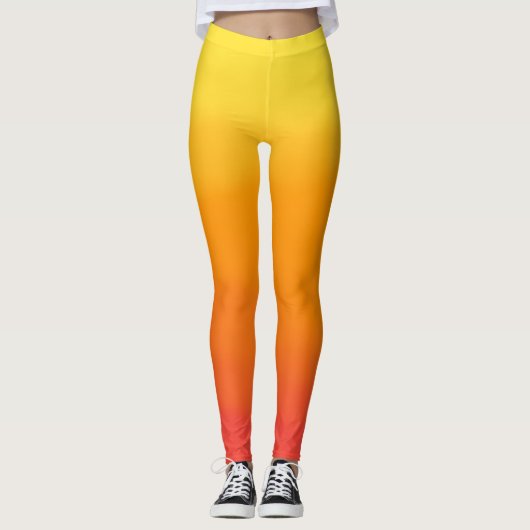 Leggings Légendes jaunes, oranges et rouges (Devant)
