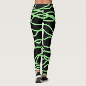 Leggings Légendes Lyme en noir et vert citron (Dos)