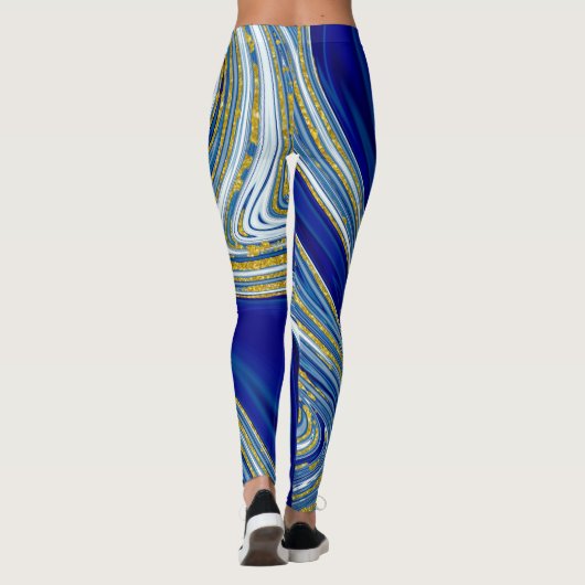 Leggings Légendes marbrées bleues (Dos)
