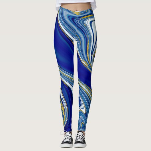 Leggings Légendes marbrées bleues (Devant)