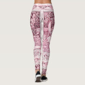 Leggings LÉGENDES MÉDIÉVALES Dame Et Chevalier, Flore Blanc (Dos)