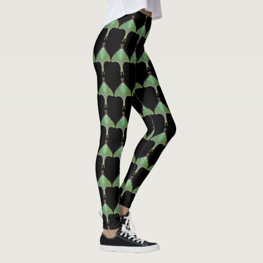 Leggings Légendes Motifs Abstraites Luna Moth verte (Droite)