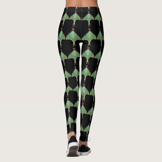 Leggings Légendes Motifs Abstraites Luna Moth verte (Dos)