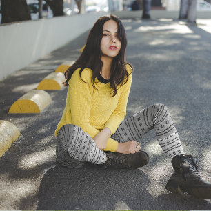 Leggings Légendes Motifs de gris noir