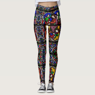 Leggings Légendes Motifs de la fenêtre en verre tendu