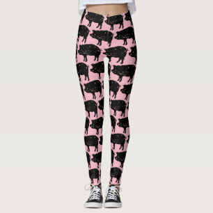 Leggings Légendes motifs de porc roses