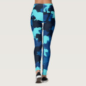 Leggings Légendes Motifs du Camouflage de Dinosaure Bleu (Dos)