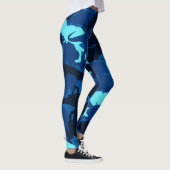 Leggings Légendes Motifs du Camouflage de Dinosaure Bleu (Droite)