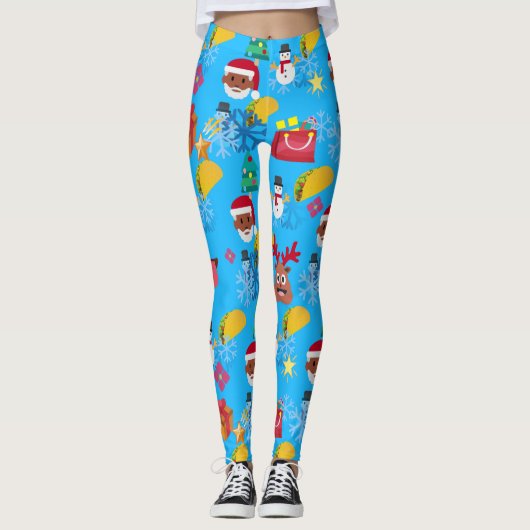 Leggings légendes noël de père Noël noir (Devant)