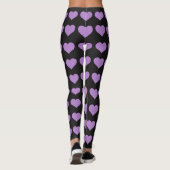 Leggings Légendes noires avec un motif à coeur violet (Dos)