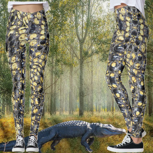 Leggings Légendes noires et jaunes "peau du garrot"