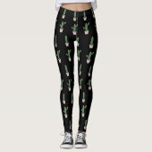 Leggings Légendes noires Plante simple Cactus Pot Motif (Devant)