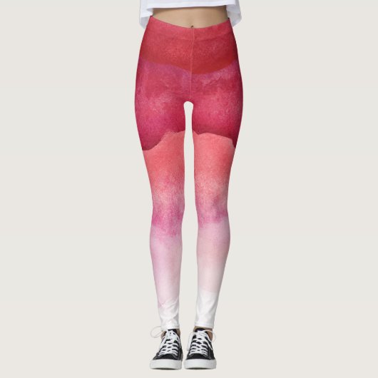 Leggings Légendes Ombre en aquarelle rose (Devant)