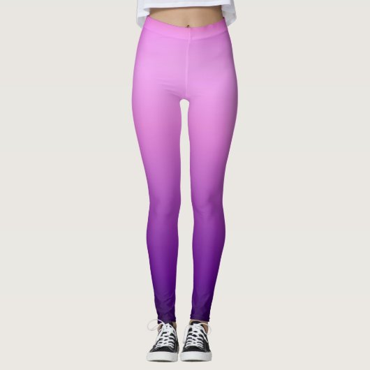 Leggings Légendes personnalisées avec dégradé violet (Devant)